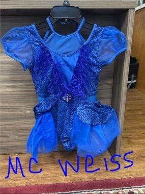Weissman Royal Blue Girls Dance Costume with Sequins & Tulle
